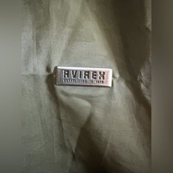 AVIREX U.S.A. BOMBER JACKET 2XL Flight SAGE MILITARY GREEN Satin Reversible - Picture 3 of 13